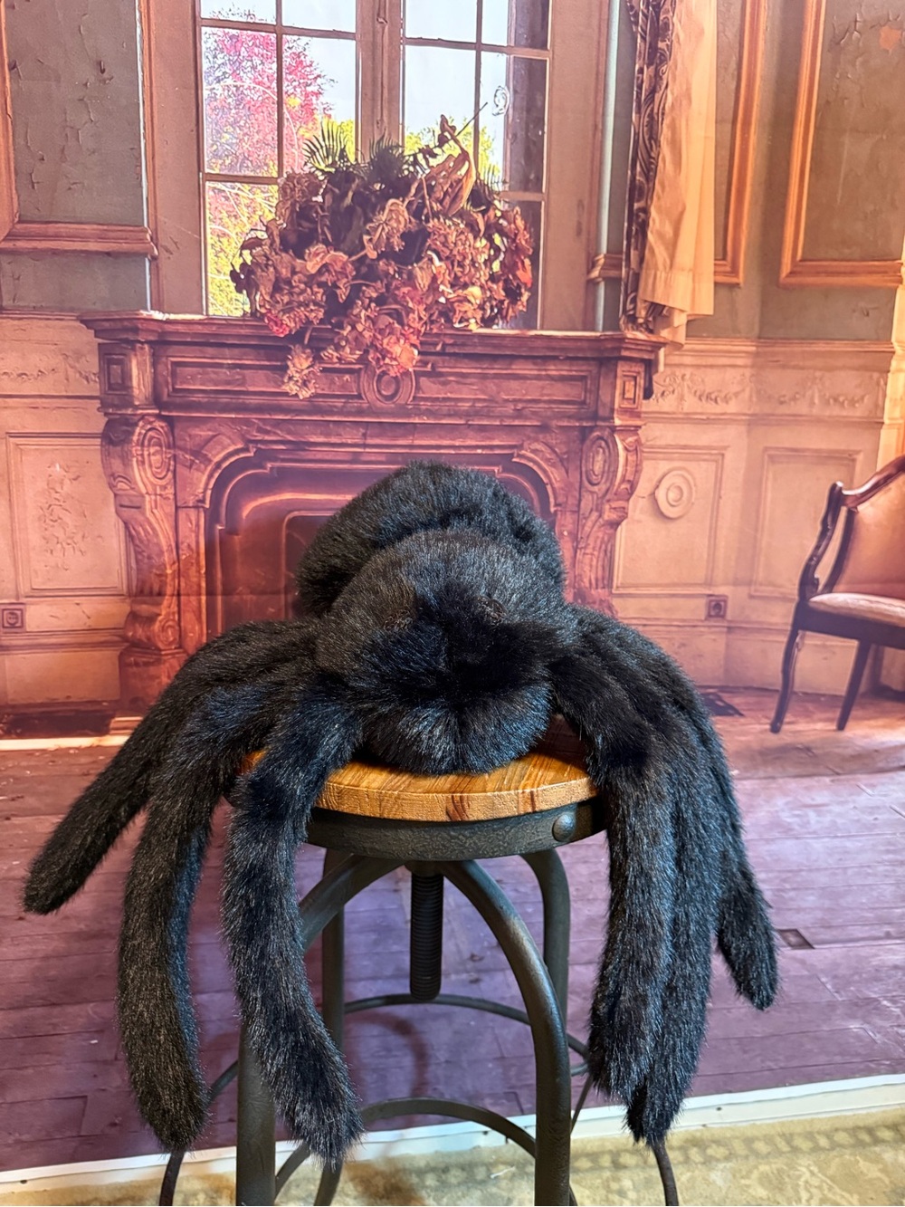 Martha Stewart Halloween Summerween Black Plush Spider Hideaway Bed Sequin Eyes